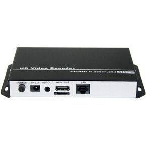 H.265 H.264 HD Video Audio Decoder IP Camera Decoder HTTP RTSP M3U8 RTMP UDP Unitcast to HDMI AV RCA Decoder for Advertisement Display, Decoding Video Encoder, Decoding IP Camera