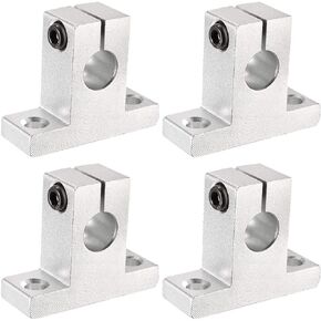 uxcell 4PCS SK10 Aluminum Linear Motion Rail Clamping Rod Rail Guide Support for 10mm Diameter Shaft