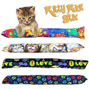 Kitty Kick Stix 15" Original Catnip Kicker Toy (Set of 2), Handmade in USA by Cat Lovers, Interactive Natural Cat & Kitten Toy, Packed with 100% Potent Catnip for All Breeds (Mystery)