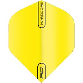 RED DRAGON Hardcore Fluoro Yellow Extra Thick Standard Dart Flights - 5 Sets Per Pack (15 Dart Flights in Total)