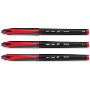 Uni-Ball AIR Micro - كرة دوارة دقيقة 0.5 ملم - عبوة من 6 قطع - أحمر - UBA-188-M