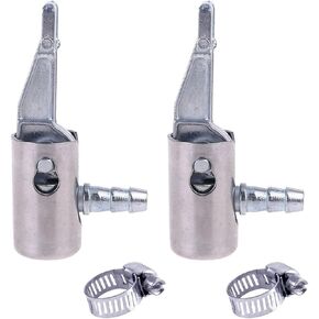 Bittwee 2PCS 1/4" Car Lock On All Metal Air Chuck, Mini Automotive Compressor Portable Tire Inflator Tire Chuck, Hose End with Barb Connector, Universal for Hose Repair Inflate Chuck