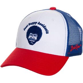 Calhoun Officially Licensed Bob Ross Just Happy Accidents Multicolored Trucker Cap