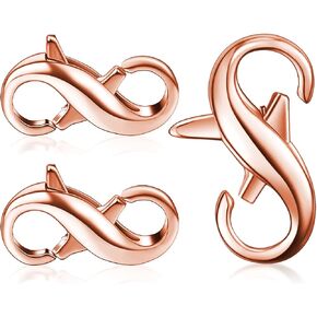 Hicarer 3 Pieces Double Lobster Clasp Double Claw Connector Necklace Bracelet Extension Clasp for DIY Women Jewelry Making Repair Kit(0.51 x 0.24 Inch,Golden)