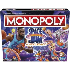 لعبة Monopoly: Space Jam A New Legacy Edition Family Board، لعبة إستراتيجية، للأطفال من عمر 8 سنوات فما فوق، لعبة Lebron James Space Jam، Shoot Hoops in Kuwait