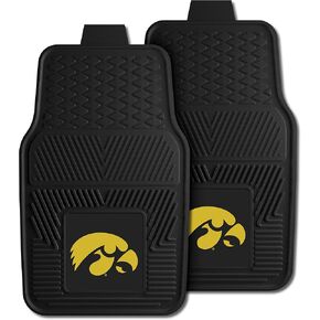 FANMATS 8870 Iowa Hawkeyes 2-Piece Heavy Duty Vinyl Car Mat Set, Front Row Floor Mats, All Weather Protection, Universal Fit, Deep Resevoir Design in Saudi Arabia