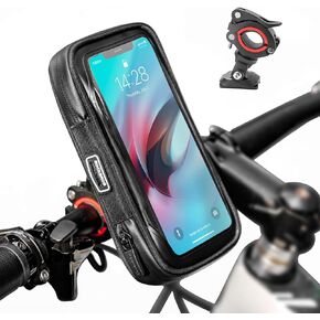 ROCKBROS Bike Phone Mount Bag Bike Phone Holder Bike Handlebar Bag Bike Phone Holder Bag 270°Rotatable Quick Release Bike Phone Holder Handlebar Bag Bicycle Phone Holder Bike Front Bag