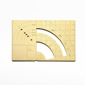 Golden Ruler Designer Brass Wallet Fibonacci Sequence/Series Ratio Multi Tool Essential Metal Card 3.25"x2" (Gold)