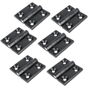 (8pcs) JaBoaRe Thickened Small Black Cabinet Hinge Equipment Hinge Black Zinc Alloy Square Hinge…