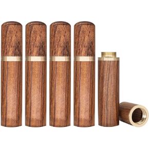 ForFine Needle Storage Portable Wooden Sewing Needle Case Pocket Box Handmade Craft Needle Holder for Store Embroidery Needle, Toothpick, Pill, Bead (5 Packs)