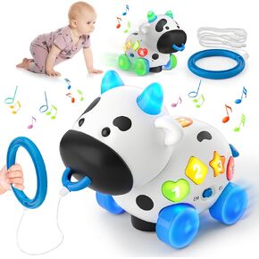 INNOSKY Musical Learning Cow Toys for Baby 6-9-12-18 Months, Toddler Toys Age 1-2, Bilingual Infant Developmental Education Toys for 1 Year Old Boys Girls Birthday Gift