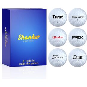 Shanker Golf Balls - Rude Trick Balls with Funny Sayings (Multi-Ball Gift Pack, Novelty Gag, Playing Quality) - The #1 Ball for Shite Golfers