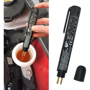 Kutyun Brake Fluid Tester, Brake Fluid Liquid Testing Pen, 12V Auto Brake Diagnostic Testing Tool with 5 LED Indicators, Auto Tools Coolant Tester Universal for DOT 3 DOT 4 DOT 5 Brake Fluid Liquid