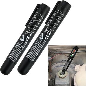 2 PCS Car Brake Fluid Moisture Content Test Pen, Portable Brake Fluid Fault Diagnosis Test Pen with LED Indicator Light, Maintenance Test Accessory, Compatible with Most Vehicle Types (Black)