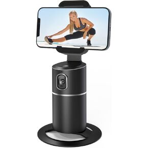 Auto Face Tracking Tripod, 360°Rotation Camera Phone Holder Auto Fast Following, Rechargeable Phone Stand for Live Video YouTube TIK Tok, Universal Stand