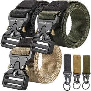 KingMoore 3 Pack Tactical Belt for EDC Battle Military Utility Combat Gear with Heavy-Duty Quick-Release Metal Buckle