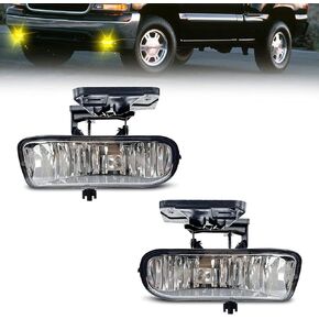 Fog Lamp Compatible with [1999-2002 GMC Sierra] [2000 2001 2002 2003 2004 2005 2006 GMC Yukon] Driving Fog Lights (Amber Lens)