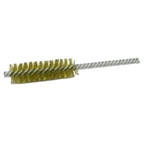 Weiler 21219 Power Tube Brush, Double Stem/Double Spiral, 5/8", 0.08" Brass Wire Fill, 2" Length, Made in The USA (Pack of 10)
