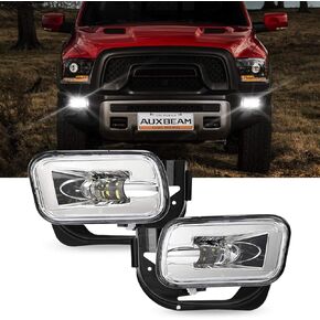 Auxbeam LED Fog Lights for Ram 1500 2009-2012, Ram 2500/3500 2010-2018, LED Fog Lamps Replacement for Dodge Ram 1500 2500 3500 w/Bracket, 2 Pcs Black