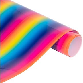 VINYL FROG Glitter Rainbow Heat Transfer Vinyl Bundle 5 Sheets 12"x10" Gradient Colors Iron on HTV Vinyl Pack Easy to Cut & Weed DIY Sparkle Heat Press Design for T-Shirts