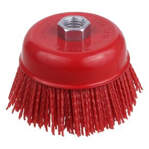 WENORA 3 Inch Nylon Cup Brush for Angle Grinder, Abrasive Filament Cup Brush, Nylon Wheel Brush for Grinder, 5/8" 11 Thread