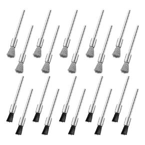 YXCCSE 20 Pcs Nylon Bristle Brushes and Steel Cleaning End Brushes Pen, 1/8″(3mm) Wire Brush for Drill Abrasive Cup Brushes,Rust Paint Removal Bits Polishing Rotary Tool