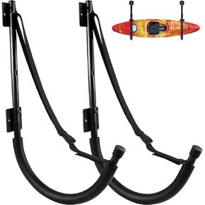 VEITHI Kayak Storage,Kayak Wall Mount,Heavy Duty Steel Kayak Storage Rack Holds Up to 100 LBS with EVA Protector for Hanging Bicycle Surfboard Snowboard(6 Color,2 Style)