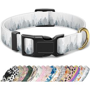 Dog Collar, Cute Boho Dog Collars for Medium Dogs, Soft Nylon Puppy Collar for Boy and Girl Dog, Adjustable Heavy-Duty Pet Collar with Quick Release Buckle, Colorful Mandala Dog Collars