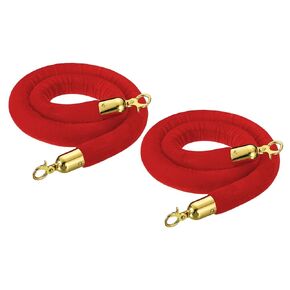 PATIKIL 4 Feet Light Pink Velvet Stanchion Rope, 2 Pack Crowd Control Barrier Rope with Snap Hooks for Posts Stands Queue Divider of Hotel Theater, Golden