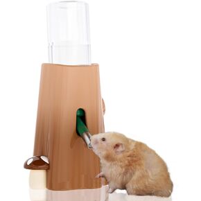 BUCATSTATE Hamster Water Bottle with Holder Ceramic, 120ml Rat Water Bottle Stand for Glass Tank - No Drip, Chew Proof for Gerbil, Hedgehog, Dwarf Hamster, Small Pets