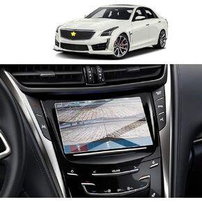 Screen Protector Foils for 2013-2019 Cadillac ATS SRX CUE infotainment interface 8In Navigation Display Tempered Glass 9H Hardness Anti Glare HD Clear LCD GPS Touch Screen Protective Film