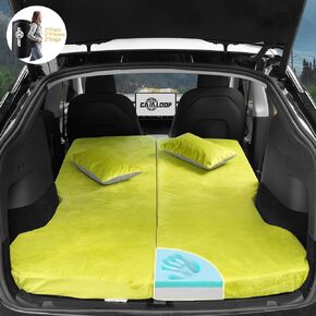 Gaialoop Memory Foam Camping Mattress for Tesla Model Y Sleeping Pads 3'' Thick Two Person Car Bed Mat Road Trip/Car Camping/Super Charger Nap/Temporary Car Sleeping [90% Fit Model X & Model 3]