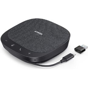 Anker PowerConf S330 USB Speakerphone, Conference Microphone for Home Office, Smart Voice Enhancement, Plug and Play, 360° Voice Coverage via 4 Microphones, and Powerful Sound (Renewed)