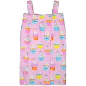 iscream Big Girls' Silky Soft Plush Spa Wrap for Home, Travel, Summer Camp - Bake Shop Collection