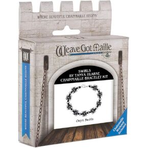 مجموعة أساور Weave Got Maille Onyx Swirls Chain Maille، 8.5 بوصة، أونيكس in Kuwait