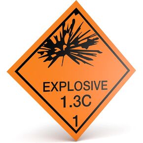 D.O.T. Labels - Hazard Class 1 DOT Explosives 1.4C Hazmat Labels 4" X 4" Square Sticklers - 500 Adhesive Labels Per Roll, Made in The USA by Kenco (1 Pack)