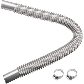 1 inch Stainless Steel Exhaust Pipe Parking Air Heater Fuel Tank Diesel Gas Vent Hose Length 60CM