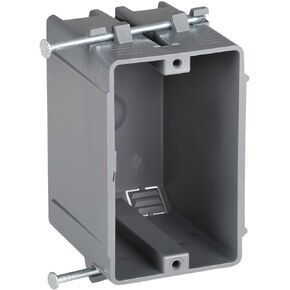 Newhouse Hardware 1-Gang PVC Electrical Nail On New Work Outlet Box - 18 cu. in., for Switches, GFCI and Duplex Receptacles, 1-Pack