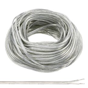 PATIKIL 65.6Ft 26/2 PVC Covered Copper Wire, 300V Soft Speaker Wire Insulated Heat Resistant Electronical Flexible Cable for LED Light Strip Audio Speaker Sound System, Clear, UL Listed
