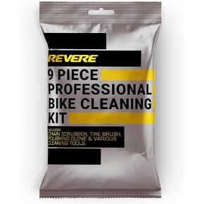 Revere Bicycles 9-Piece Bike Cleaning Kit – Bicycle Maintenance Kit with Various Sprocket, Wheel, Frame, & Bike Chain Cleaners, Scrubs, & Brushes – BMX, Mountain, Street, & Dirt Bike Accessories