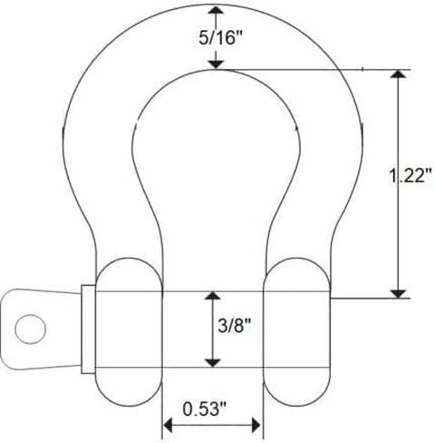 HI-GEAR 316 الفولاذ المقاوم للصدأ 8 مم تكبل القوس البحري، دبوس لولبي على شكل حرف D Clevis عالي التحمل، حد حمل العمل 1300 رطل، الرفع والتزوير والانتعاش، قطر 5/16 بوصة، حزمة من 8 in Kuwait