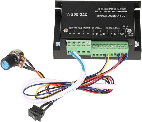 3 Phase BLDC Motor Controller with Cable WS55-220 DC 48V 500W CNC Brushless Spindle Motor Driver Controller for Small Equipment in Saudi Arabia