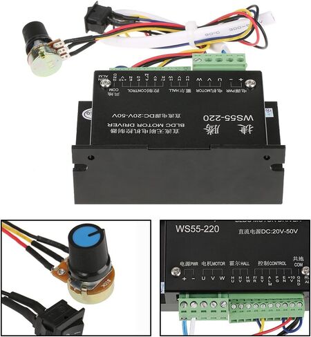 3 Phase BLDC Motor Controller with Cable WS55-220 DC 48V 500W CNC Brushless Spindle Motor Driver Controller for Small Equipment in Saudi Arabia