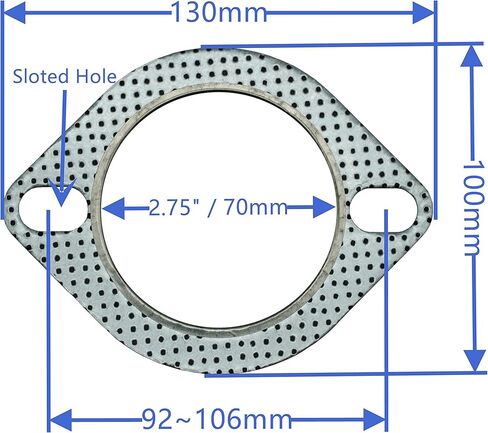 SHINTONES 5 قطع 2.75 بوصة 2-مسمار حشية عادم توربو/مشعب/رأس لأسفل/شفة أنبوب تفريغ، جرافيت بدرجة حرارة عالية للرؤوس، Catback، Axleback، MLSG حشية عادم عالية الحرارة (عرض 70 مم) in Kuwait