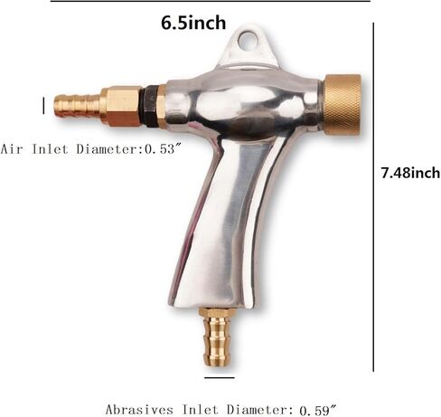 Magsoar Sandblaster Gun الهواء الرمال التفجير بندقية التفجير خزانة عدة أجزاء 5-8bar مع 5 فوهات السيراميك in Kuwait