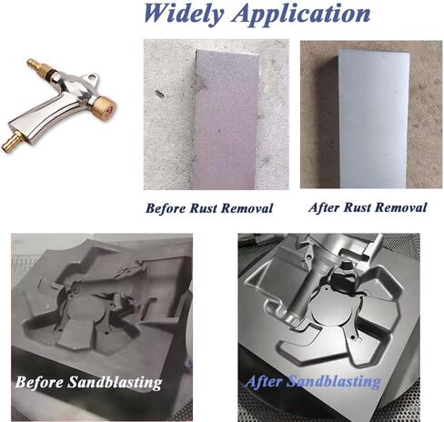 Magsoar Sandblaster Gun الهواء الرمال التفجير بندقية التفجير خزانة عدة أجزاء 5-8bar مع 5 فوهات السيراميك in Kuwait