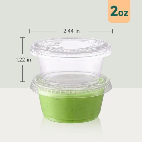 مجموعة 240 من سوسيتي - أكواب توابل بلاستيكية بأغطية سعة 1 أونصة، وأكواب حصص، وحاويات بأغطية سعة 1 أونصة، وأكواب صلصة، وأكواب جيلو بلاستيكية صغيرة للغداء، والحفلات، والرحلات... in Saudi Arabia