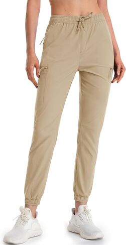 MAGCOMSEN Women's Hiking Cargo Joggers Pants Water Resistant Lightweight Pockets Quick Dry Athletic Travel Camping Pants in Saudi Arabia