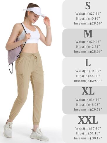 MAGCOMSEN Women's Hiking Cargo Joggers Pants Water Resistant Lightweight Pockets Quick Dry Athletic Travel Camping Pants in Saudi Arabia