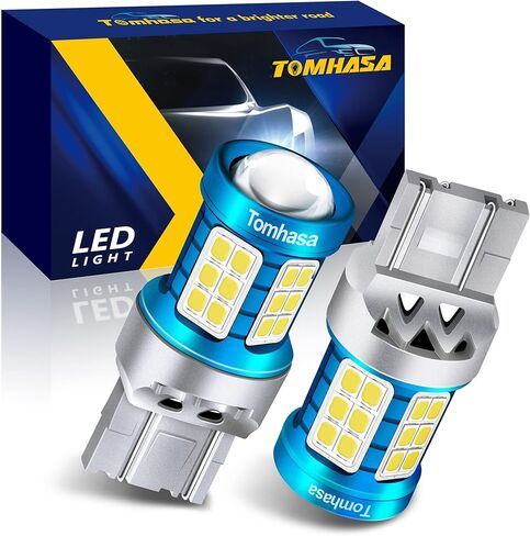 Tomhasa 7443 LED Bulb 7440 LED عكس الأضواء، 7441 7444 T20 LED لمبة مع جهاز عرض مشرق 2835 رقاقة W21W استبدال LED للنسخ الاحتياطي عكس الفرامل الذيل بدوره إشارة الضوء، حزمة من 2 in Kuwait
